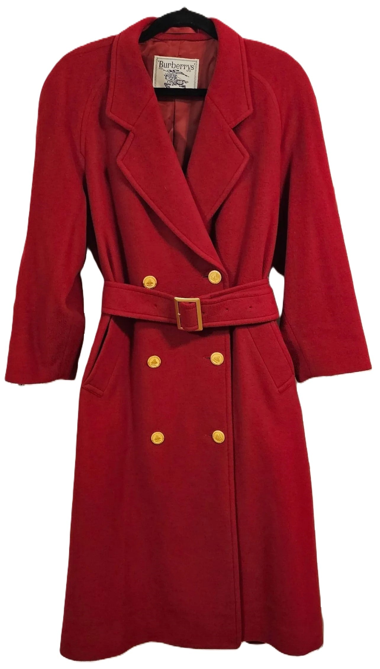 Burberry red wool coat online