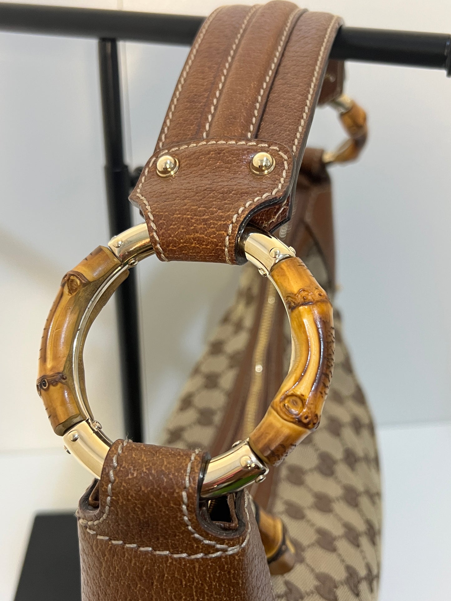 GUCCI BAMBOO HALF MOON HOBO