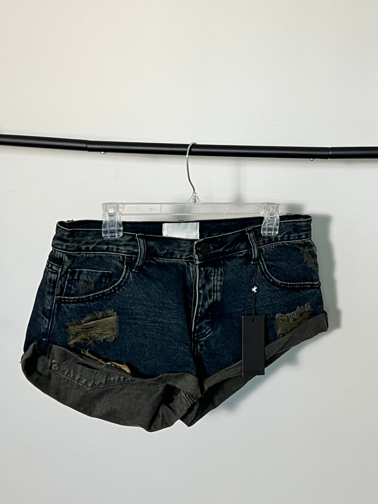 ONE TEASPOON DENIM SHORTS FOX BLACK BANDIT