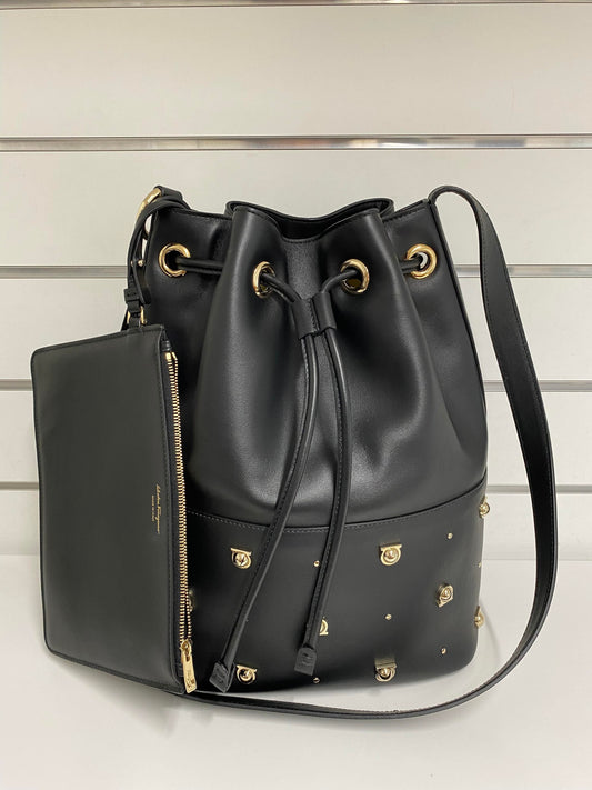 Salvatore Ferragamo Black Bucket Bag