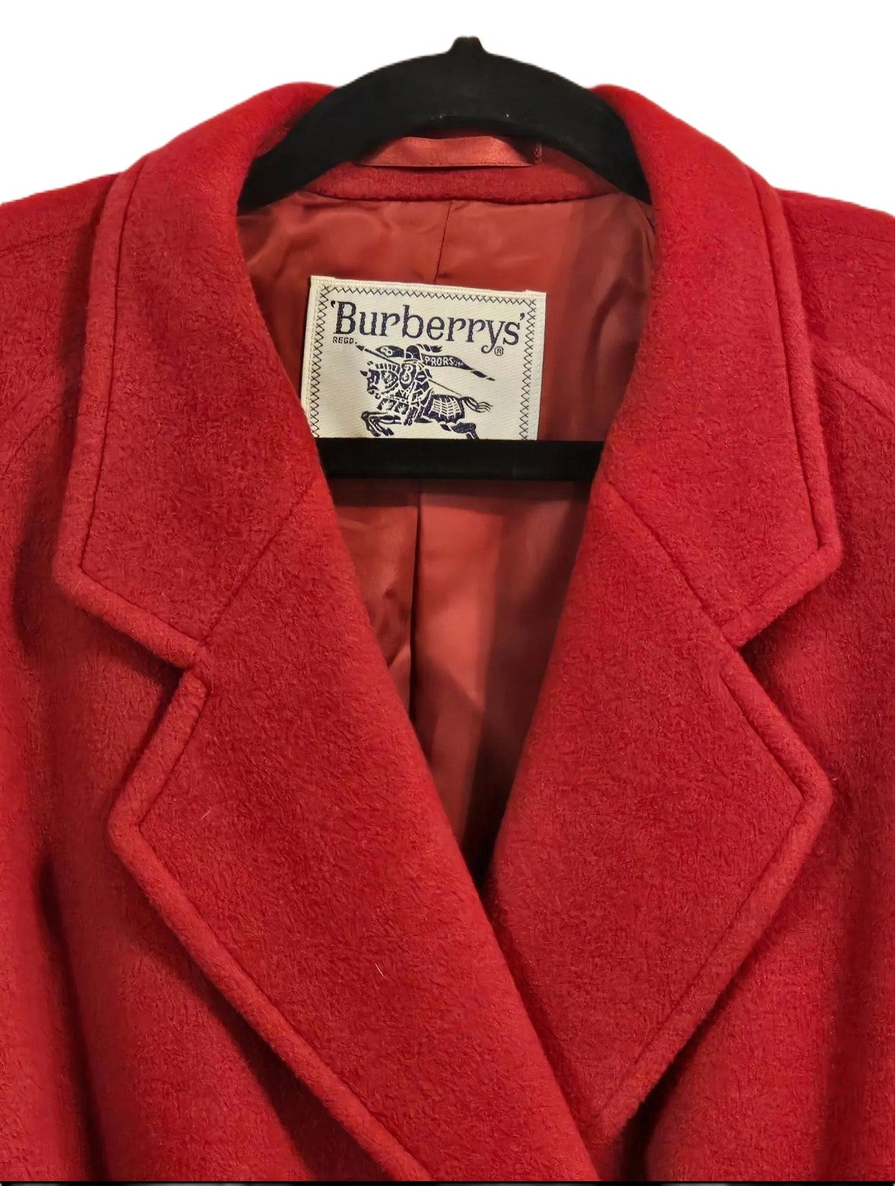 BURBERRYS RED WOOL CASHMERE TRENCH COAT