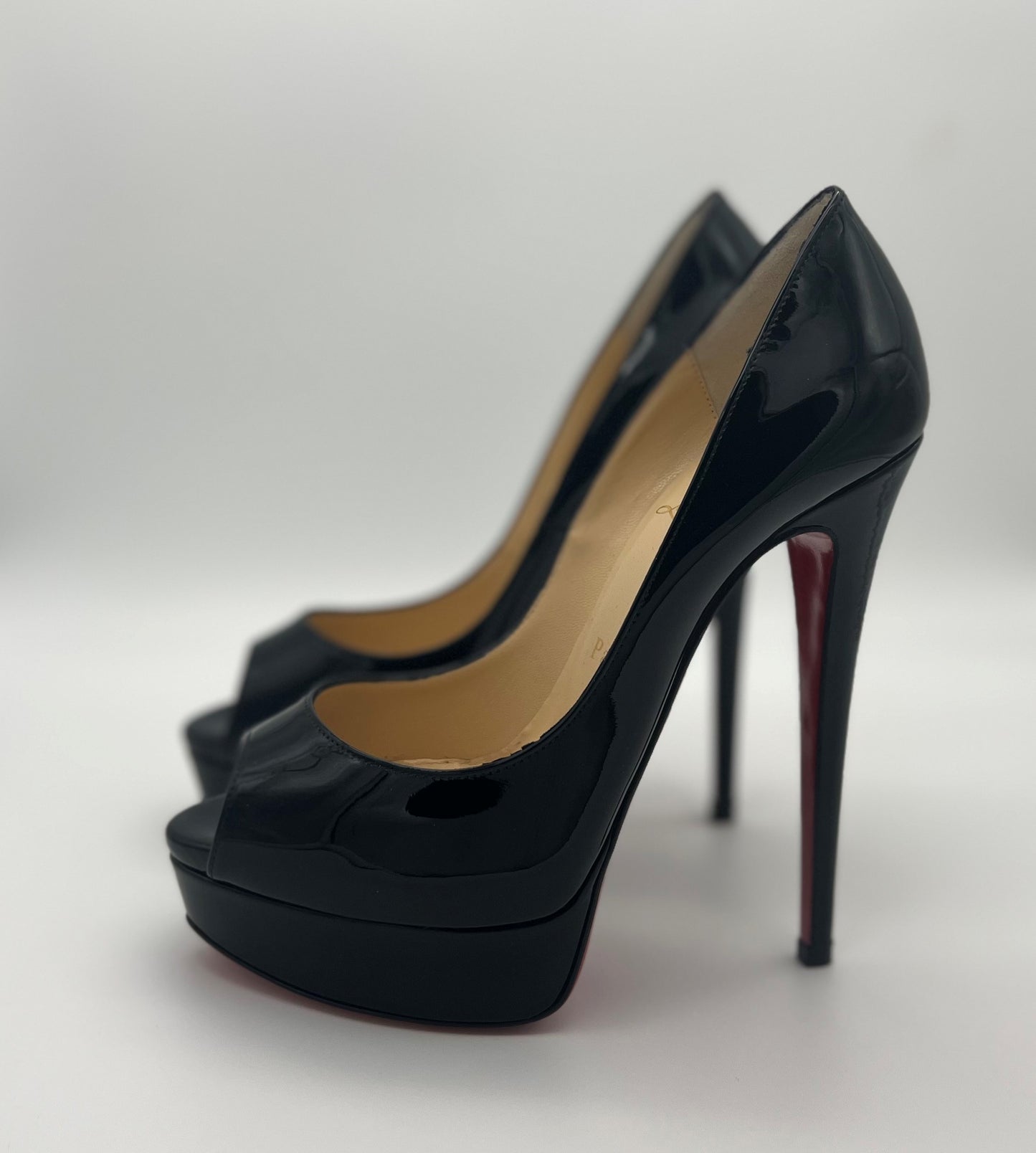 CHRISTIAN LOUBOUTIN LADY PEEP HEELS SIZE 37