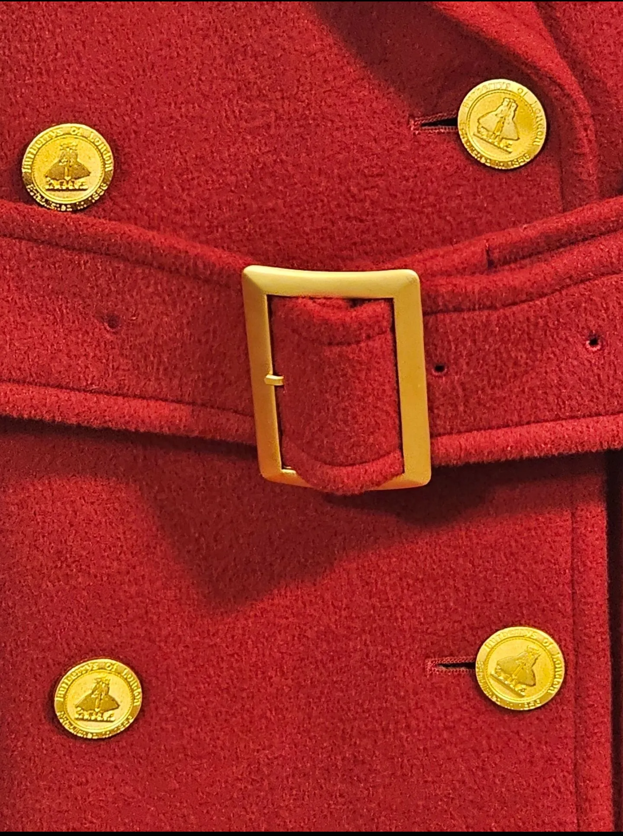 BURBERRYS RED WOOL CASHMERE TRENCH COAT