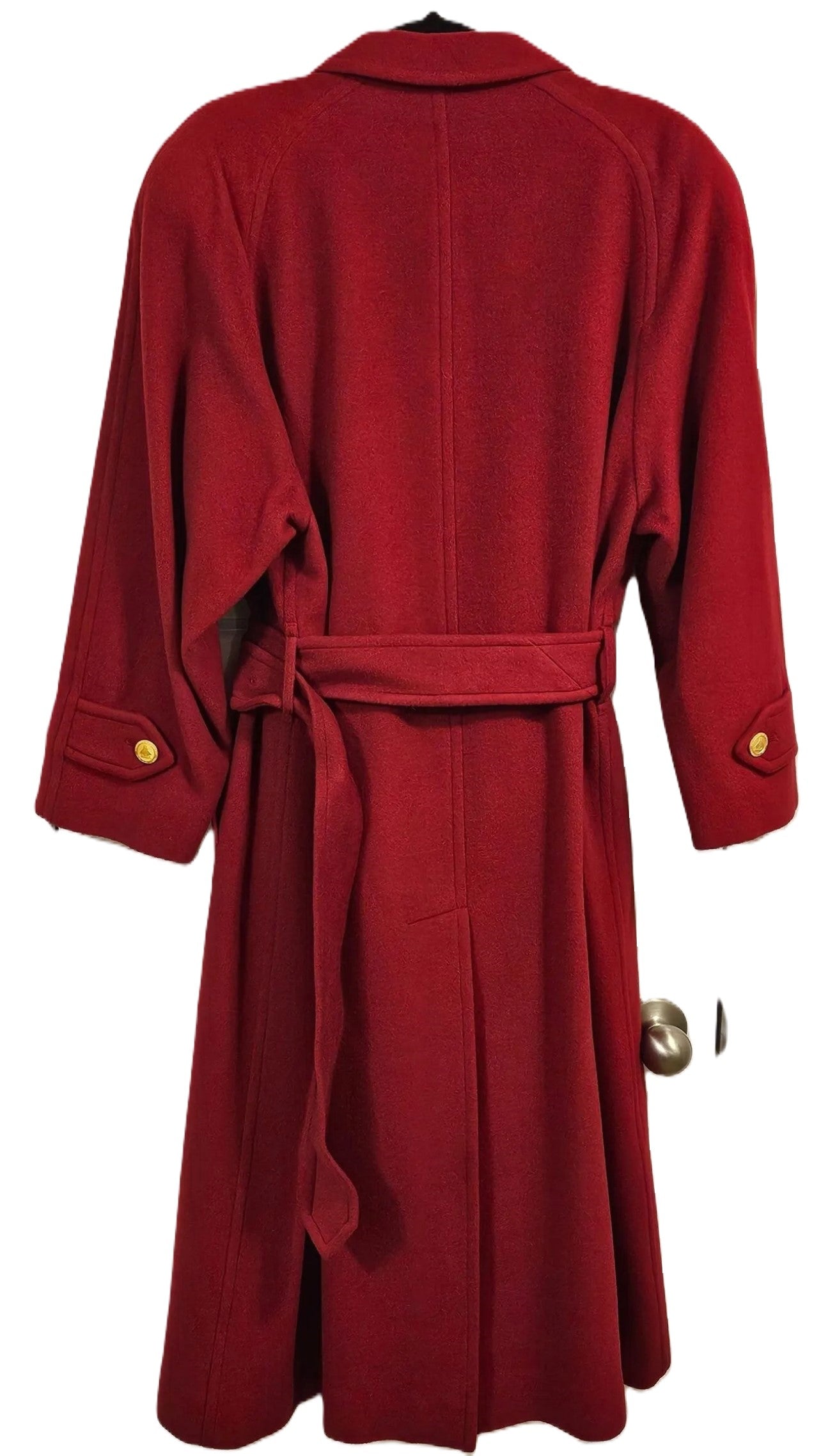 BURBERRYS RED WOOL CASHMERE TRENCH COAT