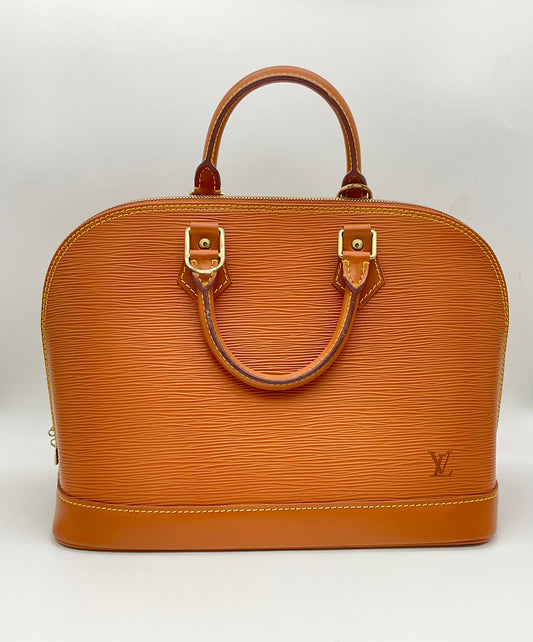 LOUIS VUITTON ALMA PM EPI LEATHER COGNAC