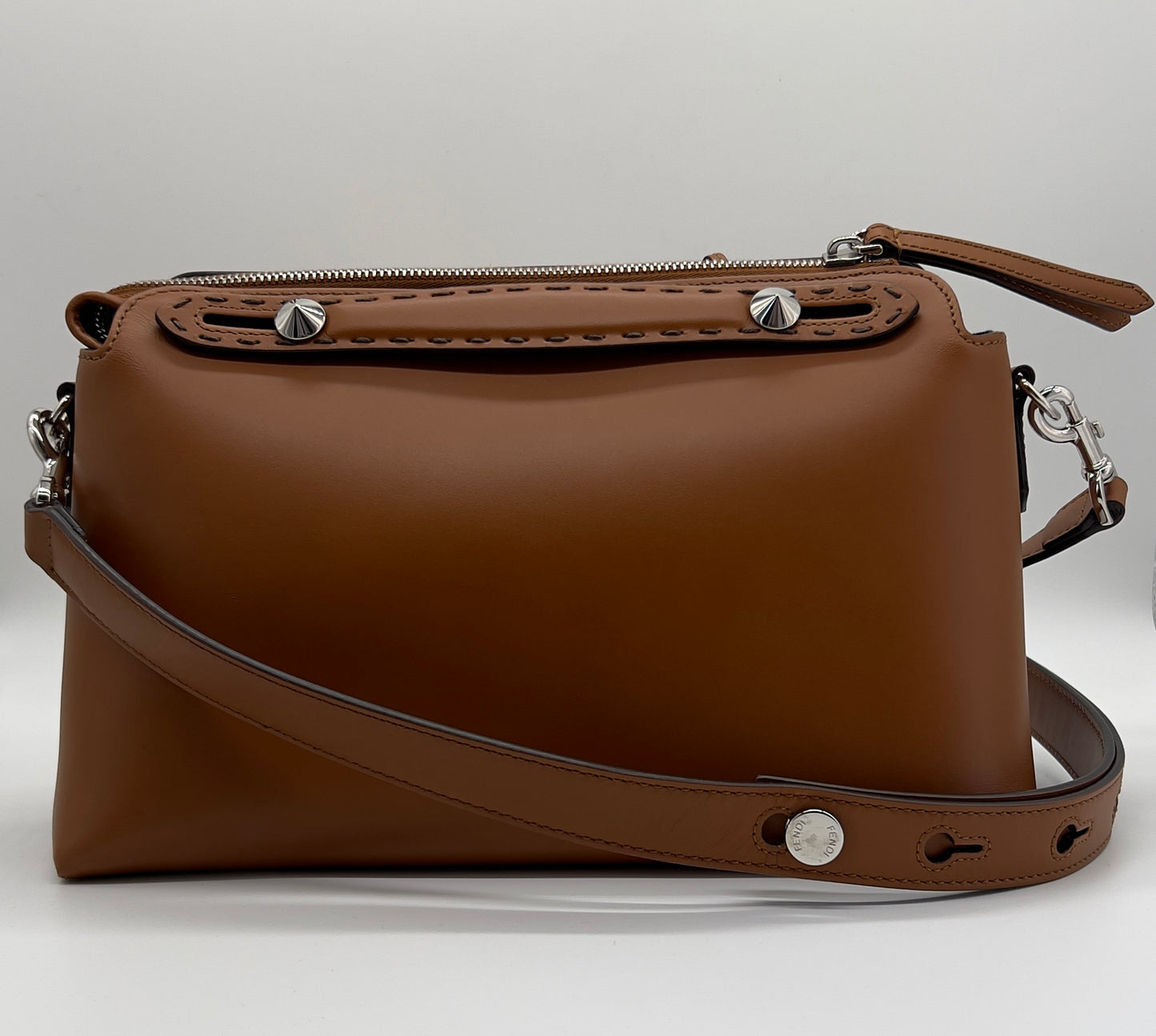 FENDI "BY THE WAY" LEATHER SATCHEL - BROWN