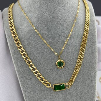 18K GOLD PLATED STAINLESS STEEL NECKLACE, INTENSITY