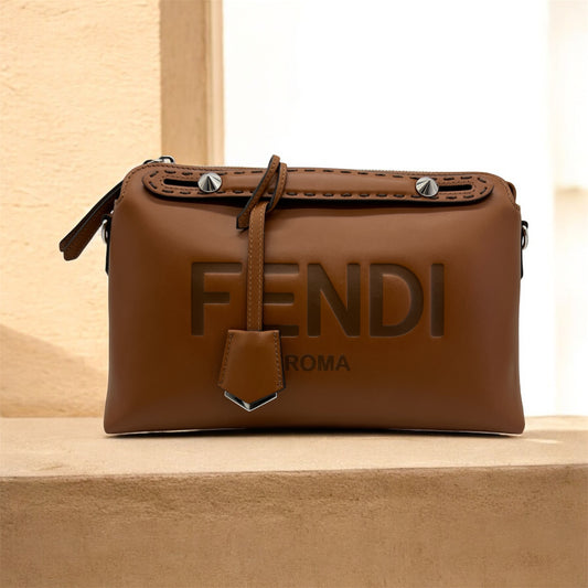 FENDI "BY THE WAY" LEATHER SATCHEL - BROWN